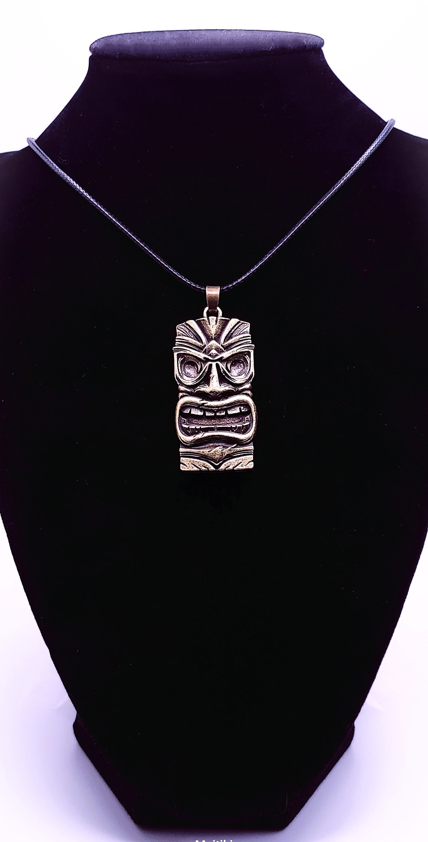 Classic Tiki Mask Pendant Necklace