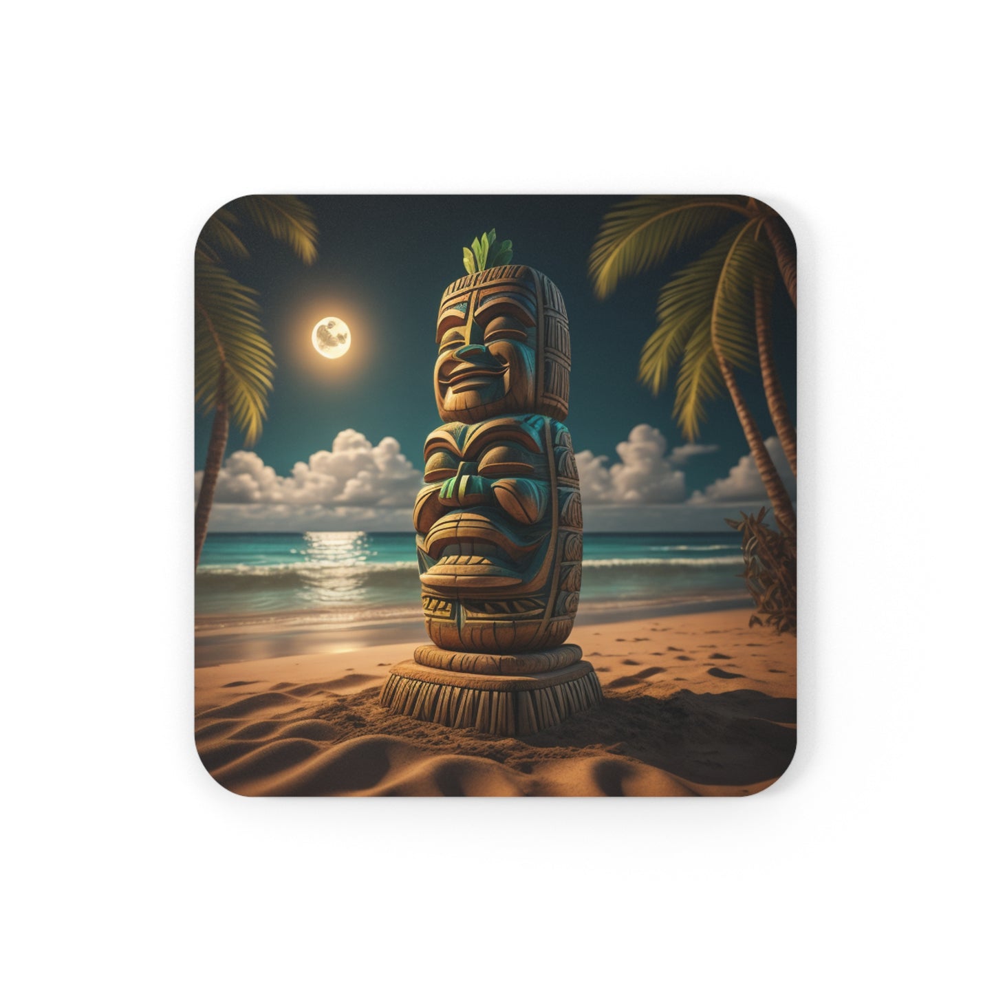 Tiki Coaster Cork Back