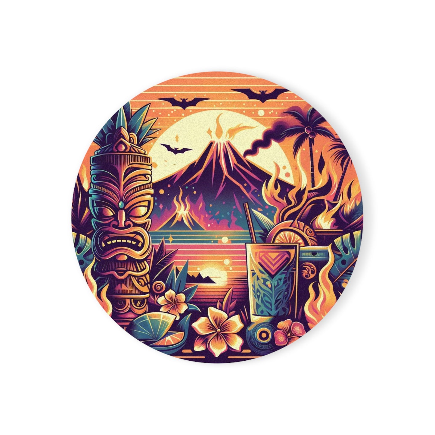 Tiki Coaster Cork Back