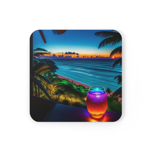 Tiki Coaster Set Corkwood