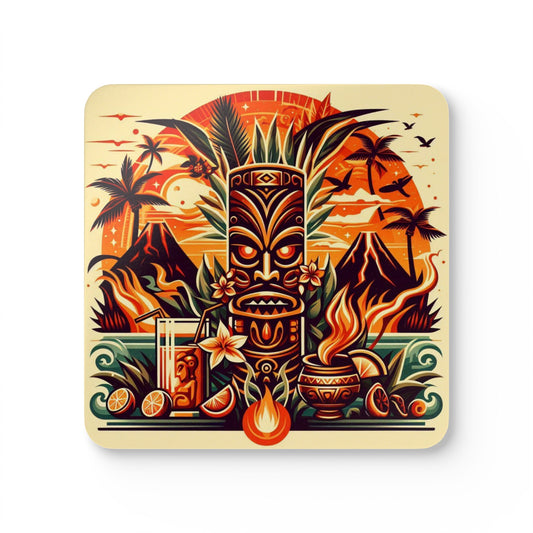 Tiki Corkwood Coaster Set