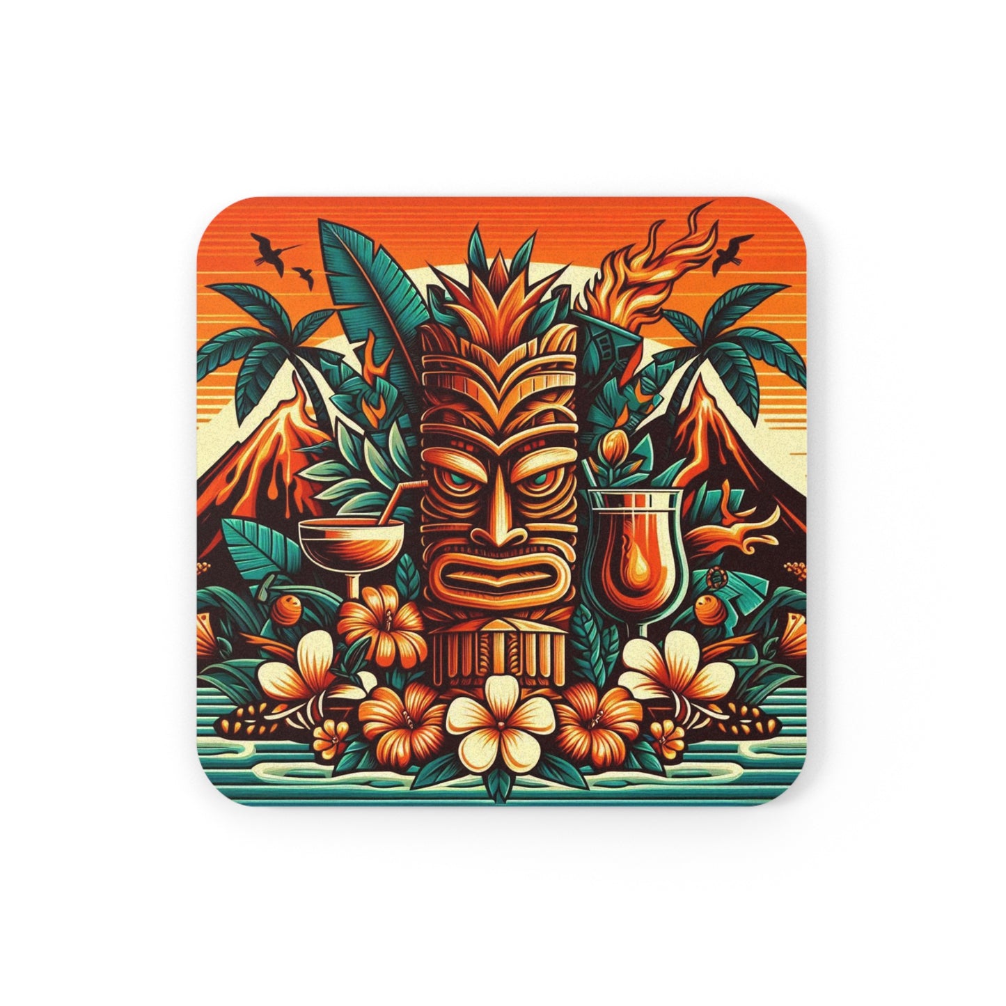 Tiki Coaster Cork Back