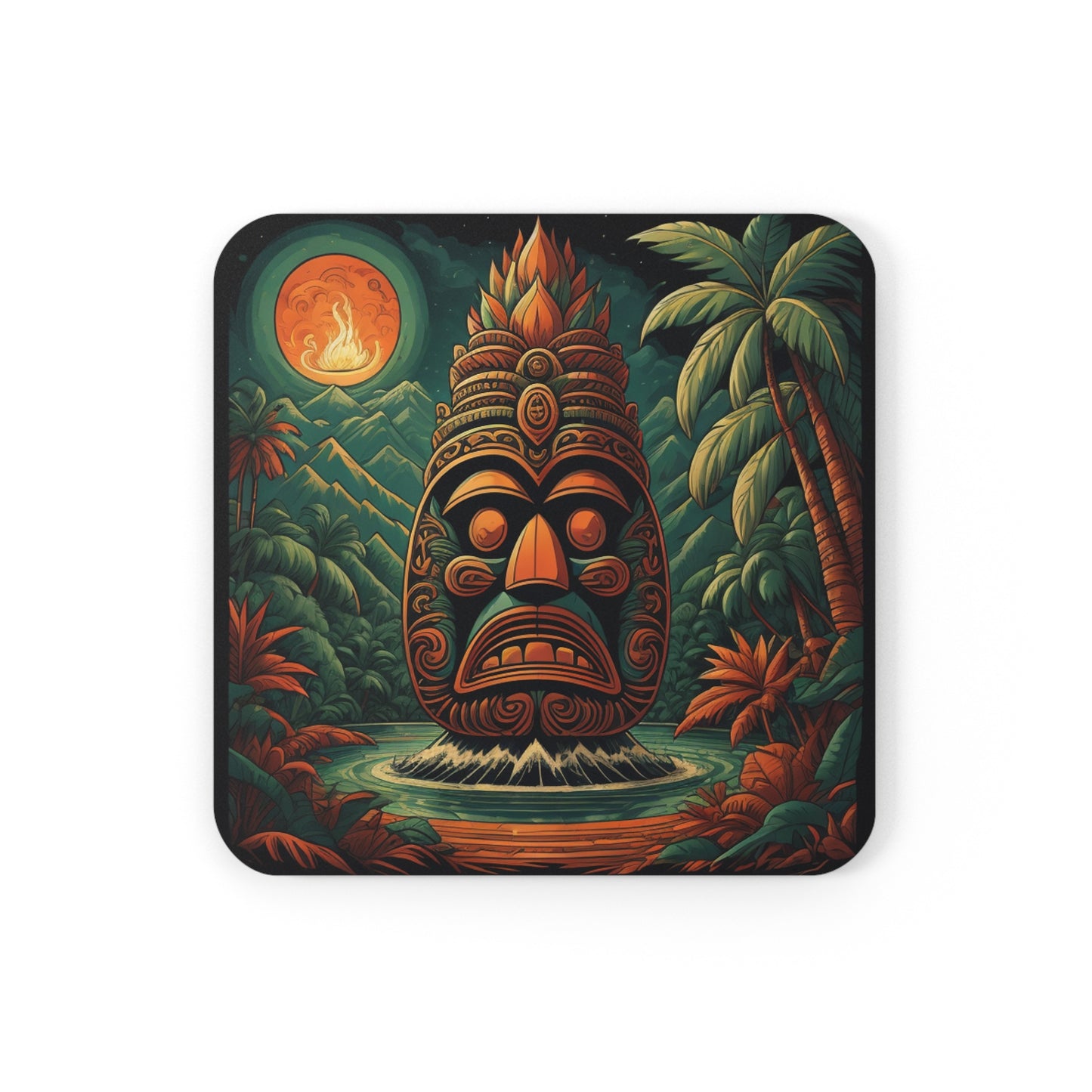 Tiki Coaster Cork Back