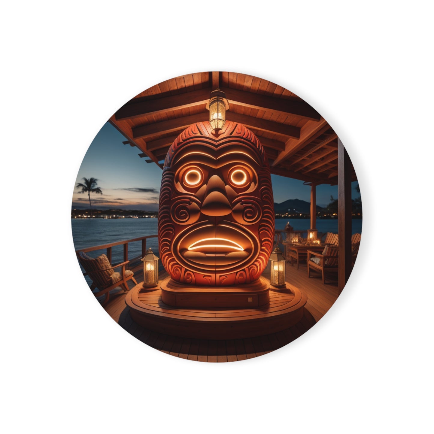 Tiki Coaster Cork Back