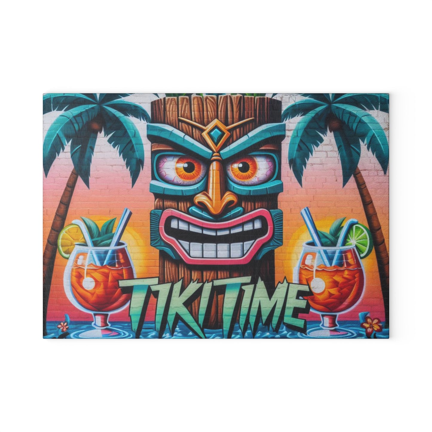 Tiki Art Glass Cutting Board