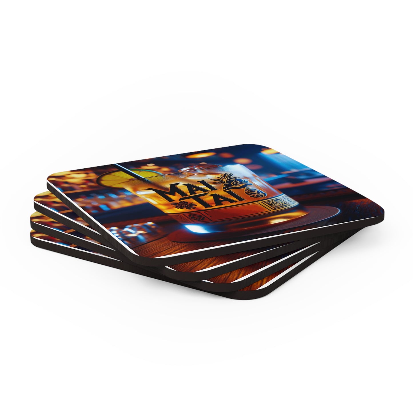 Mai Tai Corkwood Coaster Set