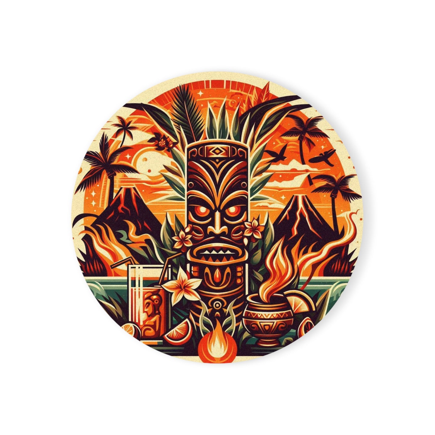 Tiki Coaster Cork Back