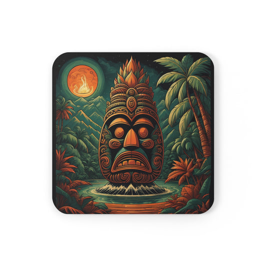 Tiki Coaster Cork Back