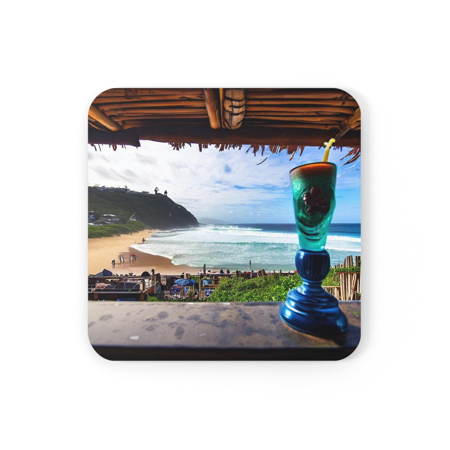 Tiki Coaster Set Corkwood