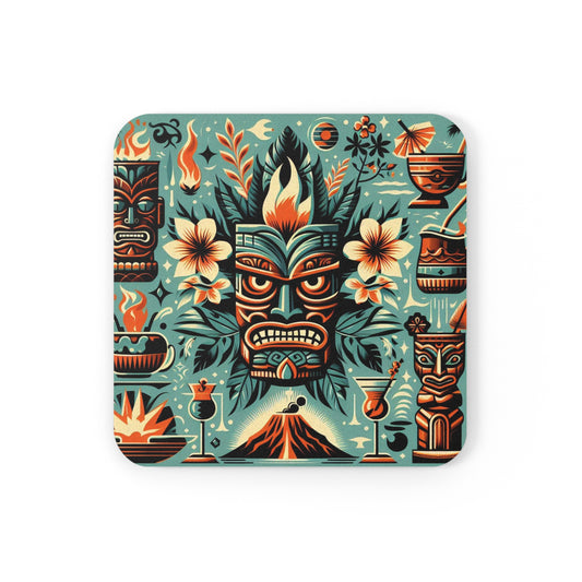 Tiki Coaster Cork Back