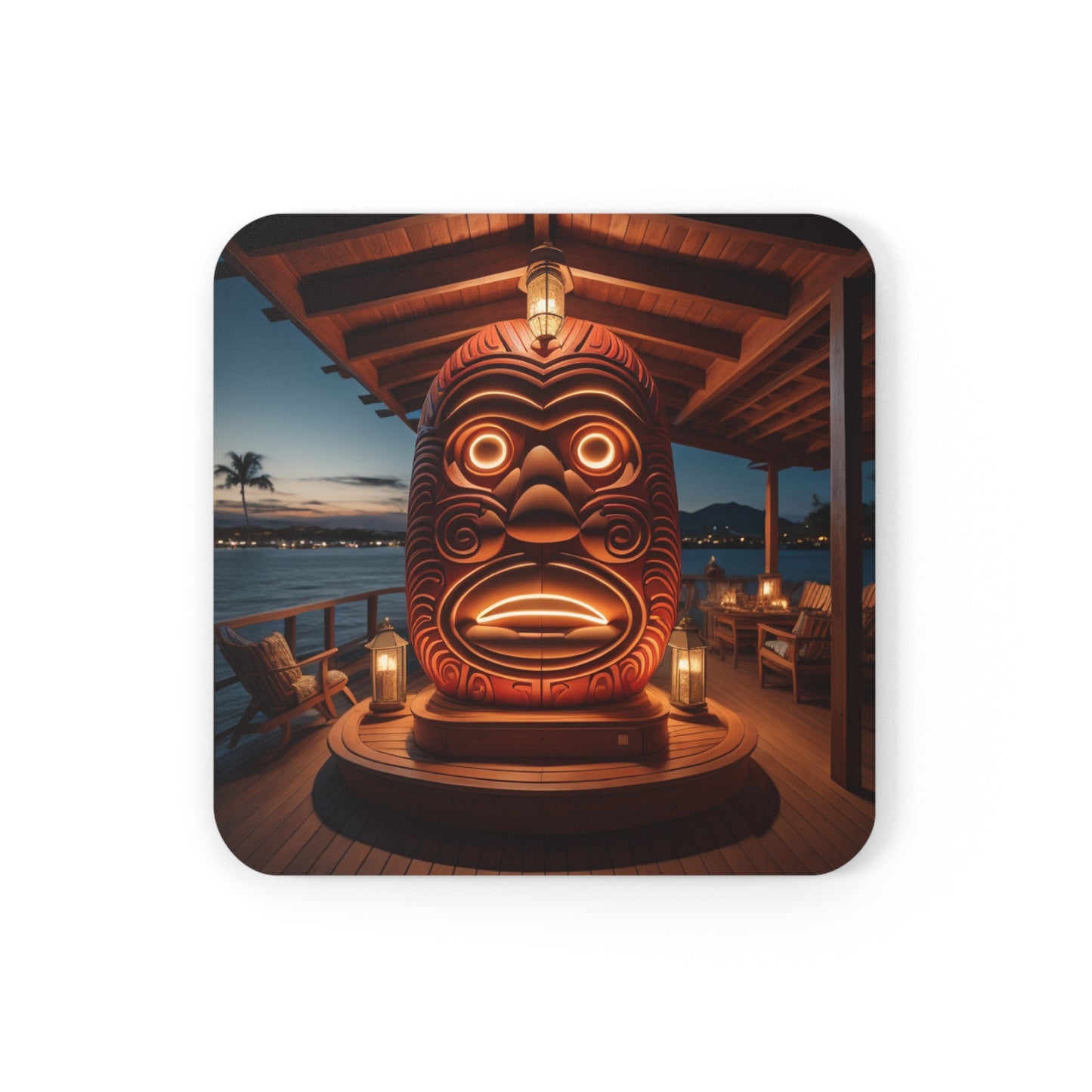 Tiki Coaster Cork Back