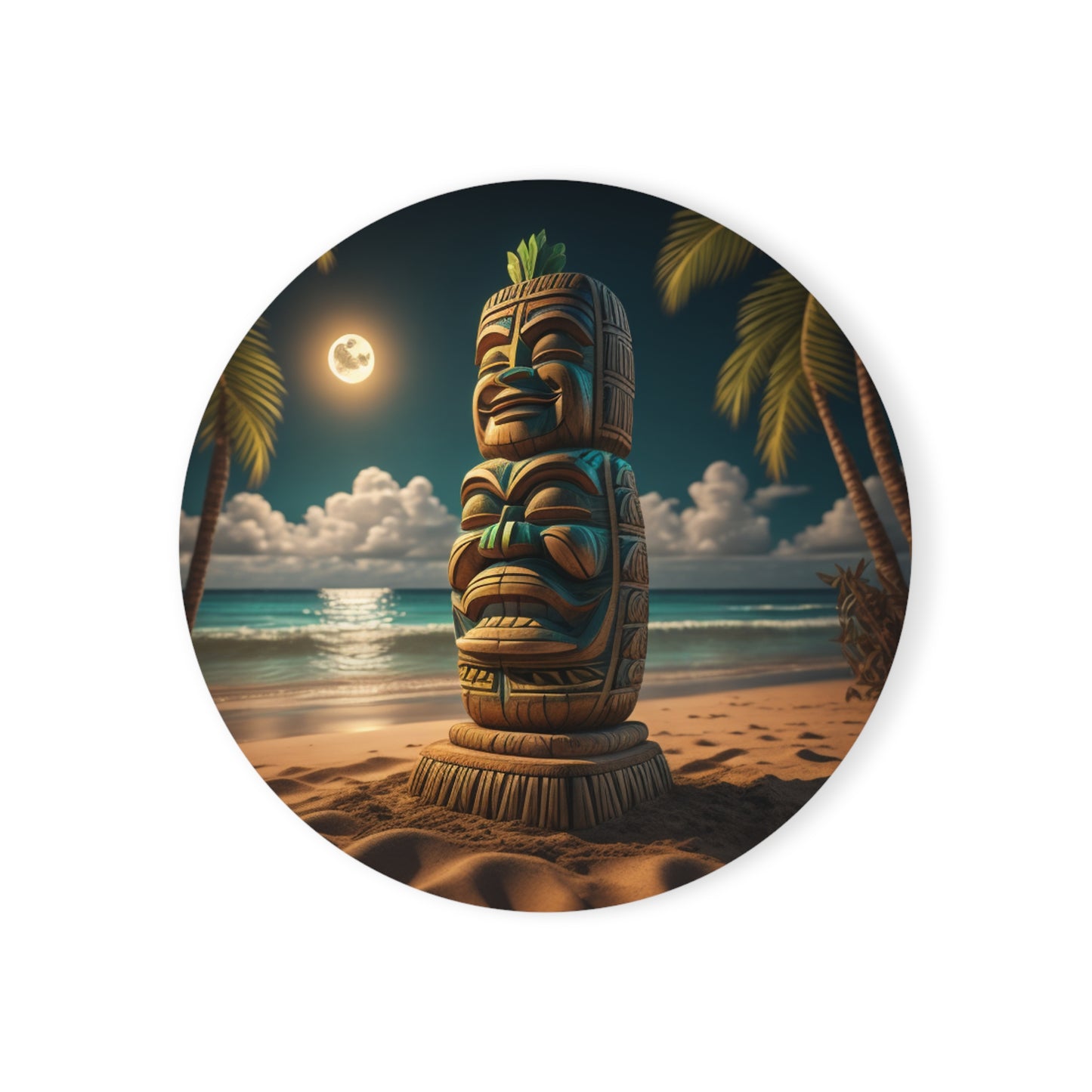 Tiki Coaster Cork Back