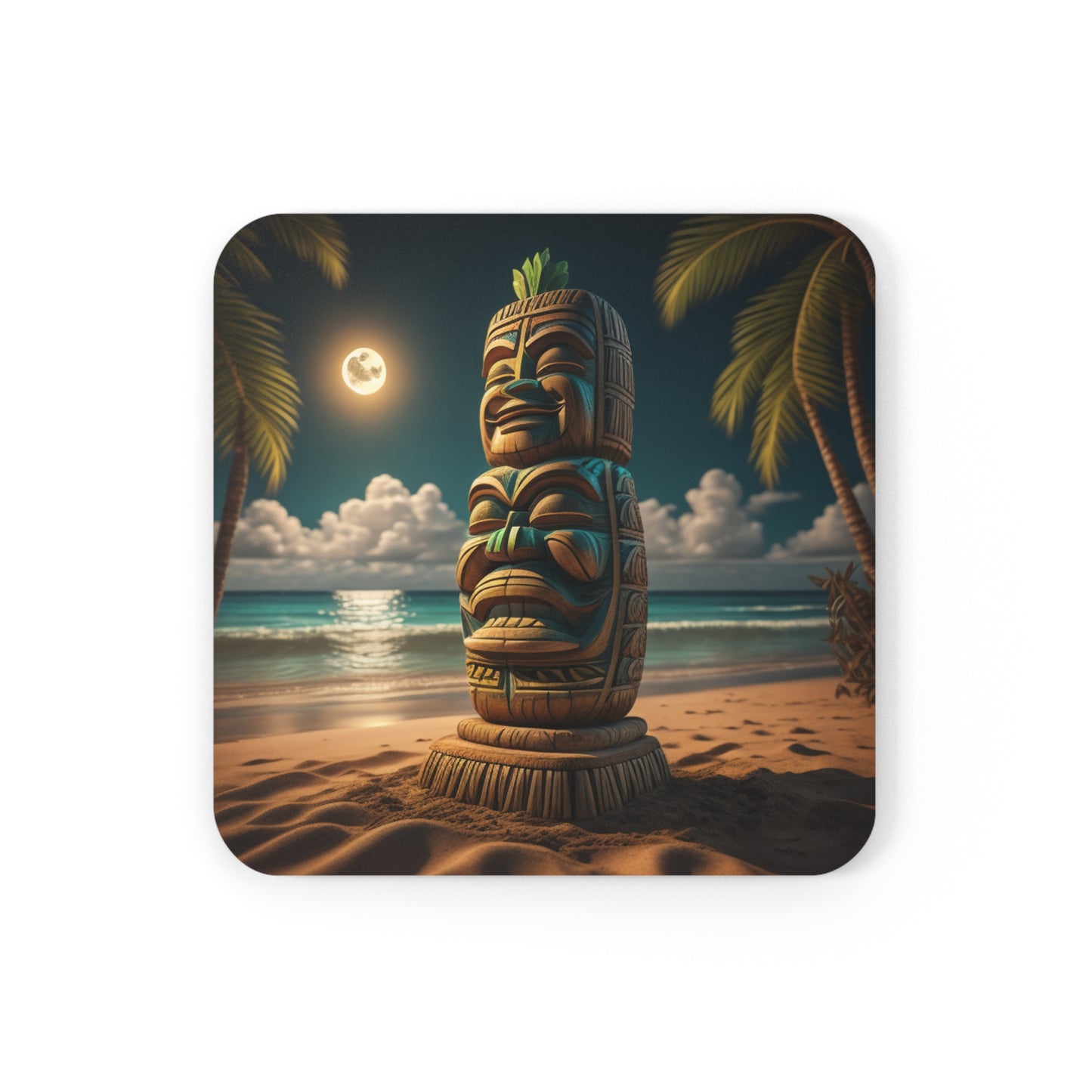 Tiki Coaster Set Corkwood