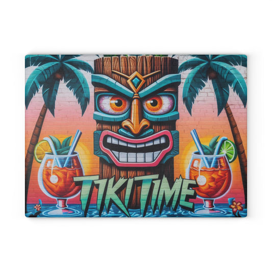 Tiki Art Glass Cutting Board