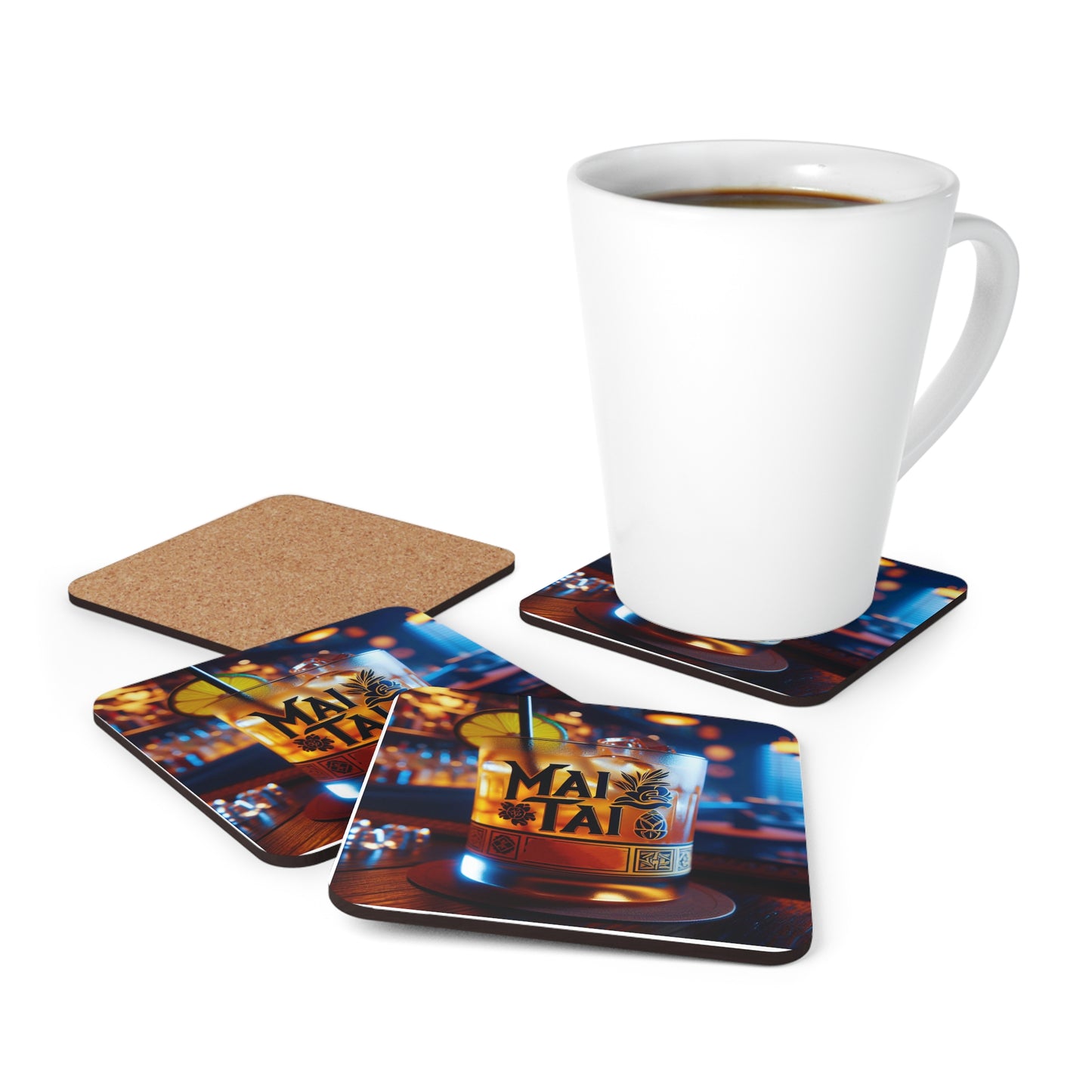 Mai Tai Corkwood Coaster Set