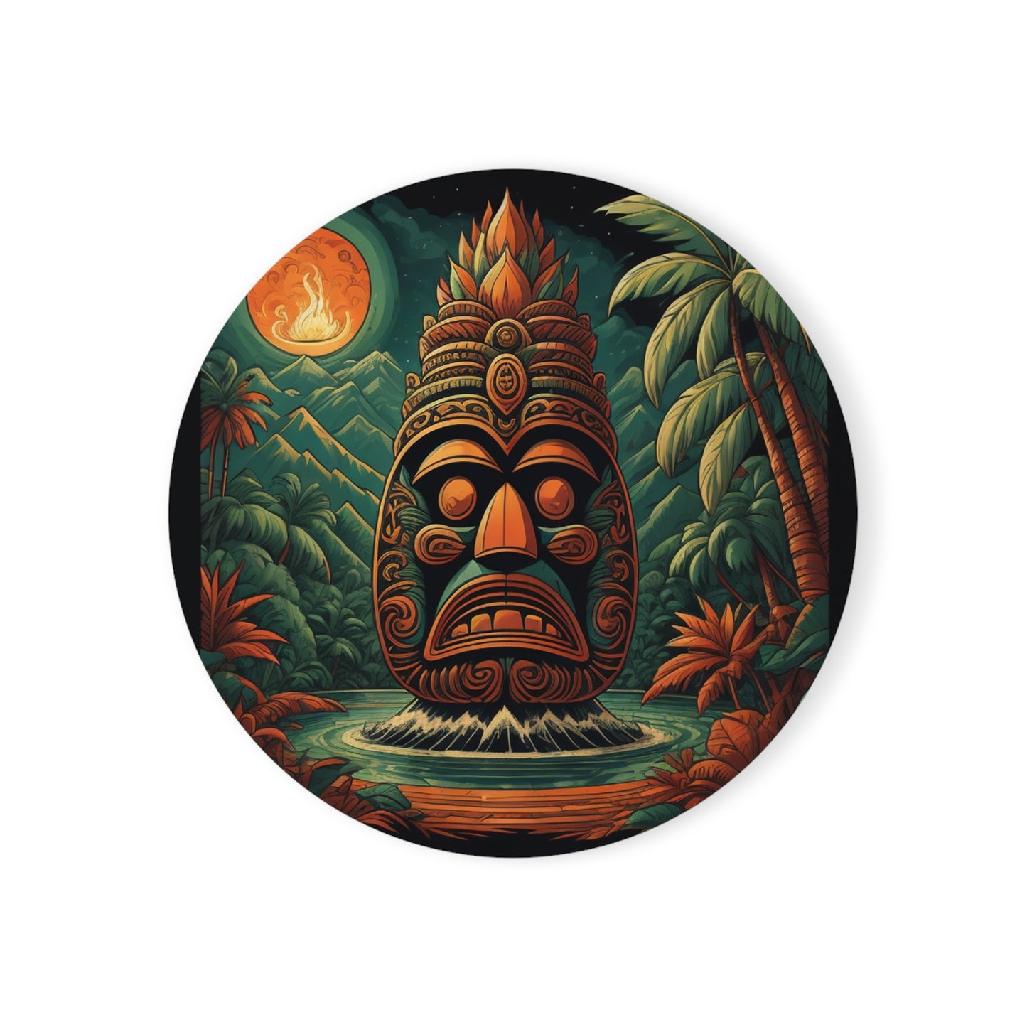 Tiki Coaster Cork Back