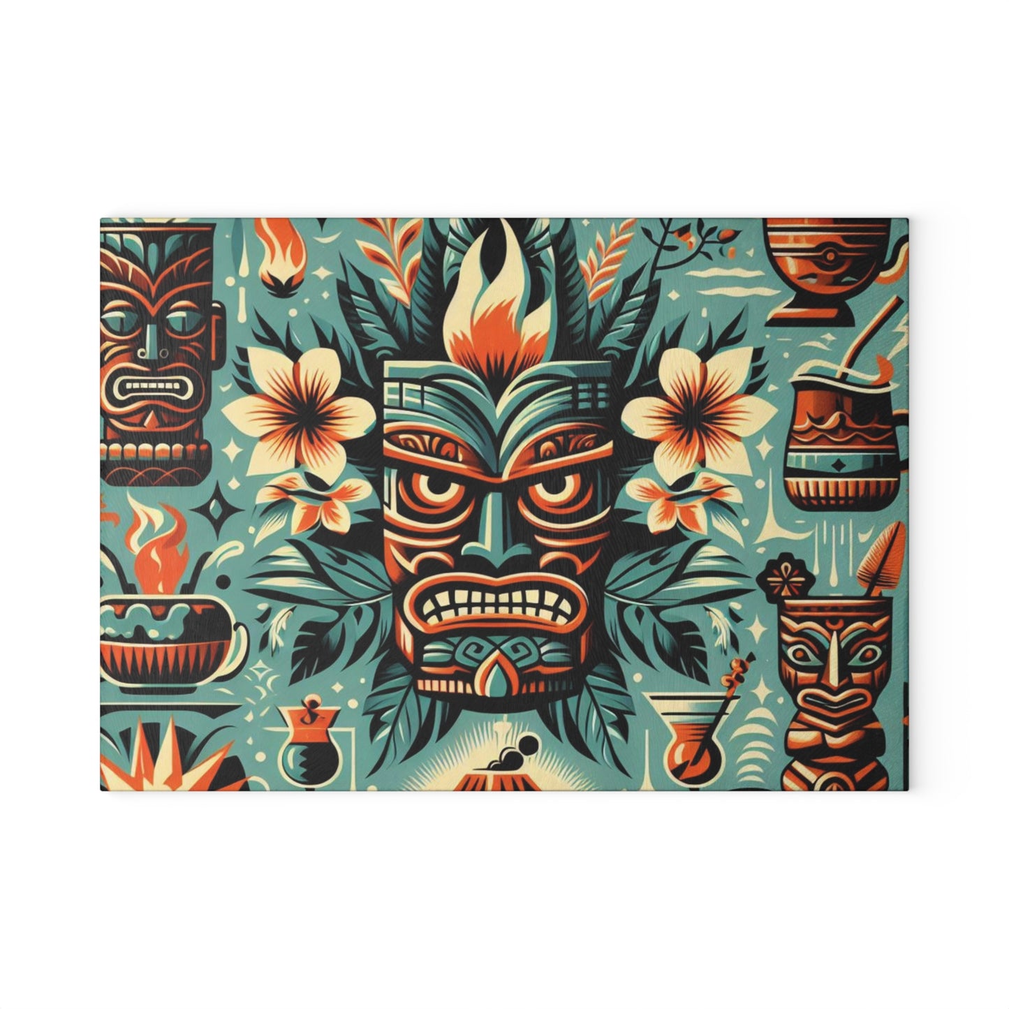 Tiki Art Glass Cutting Board