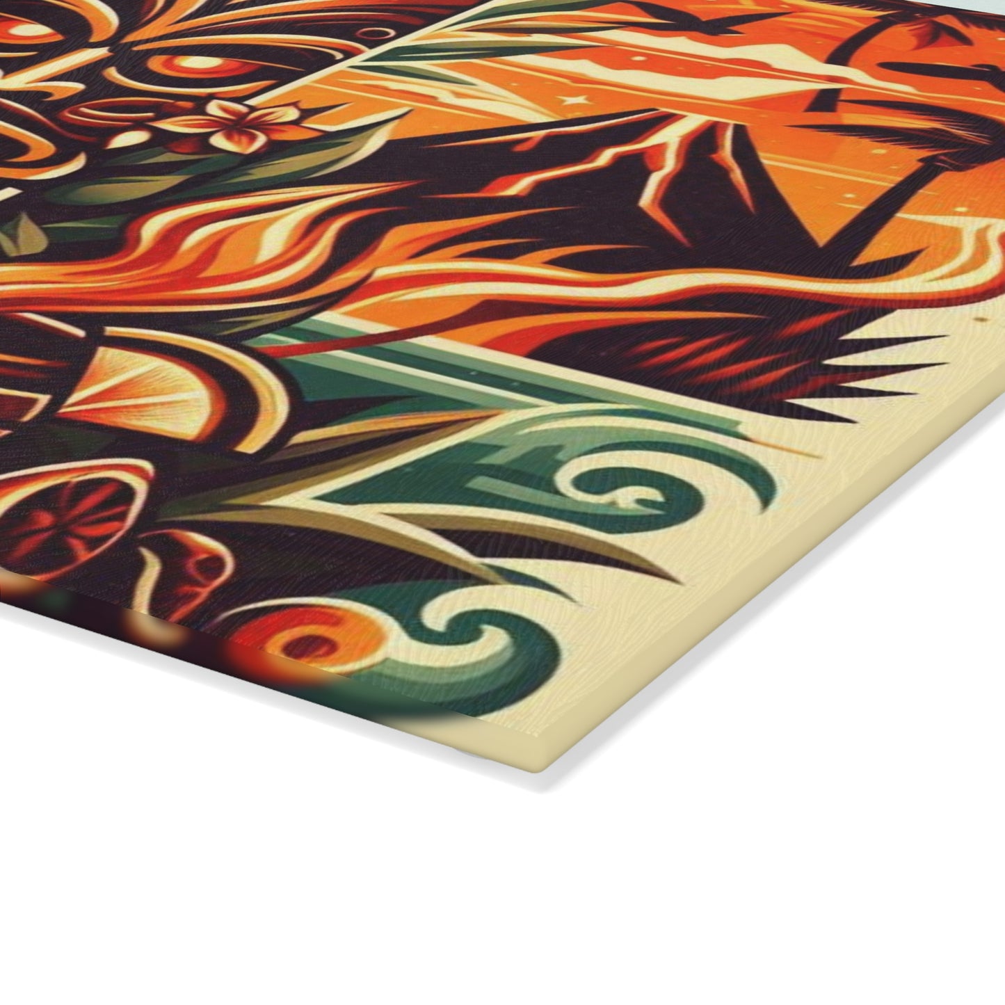 Tiki Art Glass Cutting Board