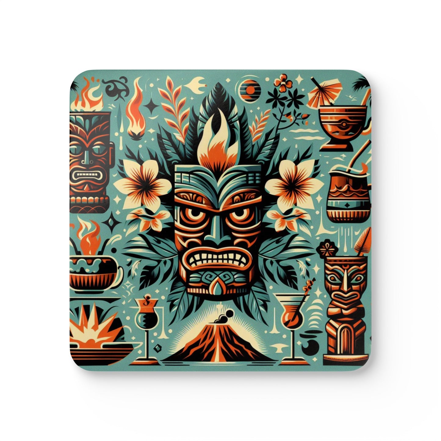 Tiki Corkwood Coaster Set