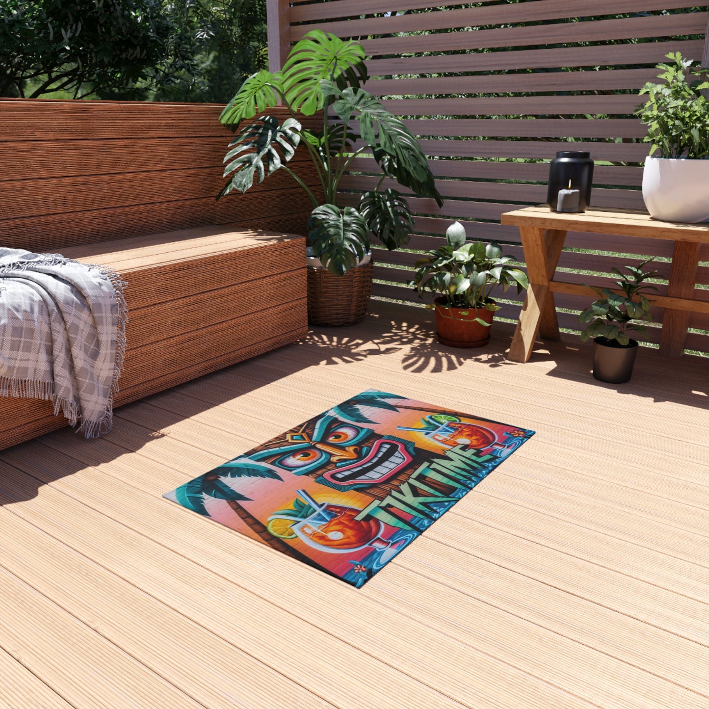 Tiki Inspired Outdoor Rug