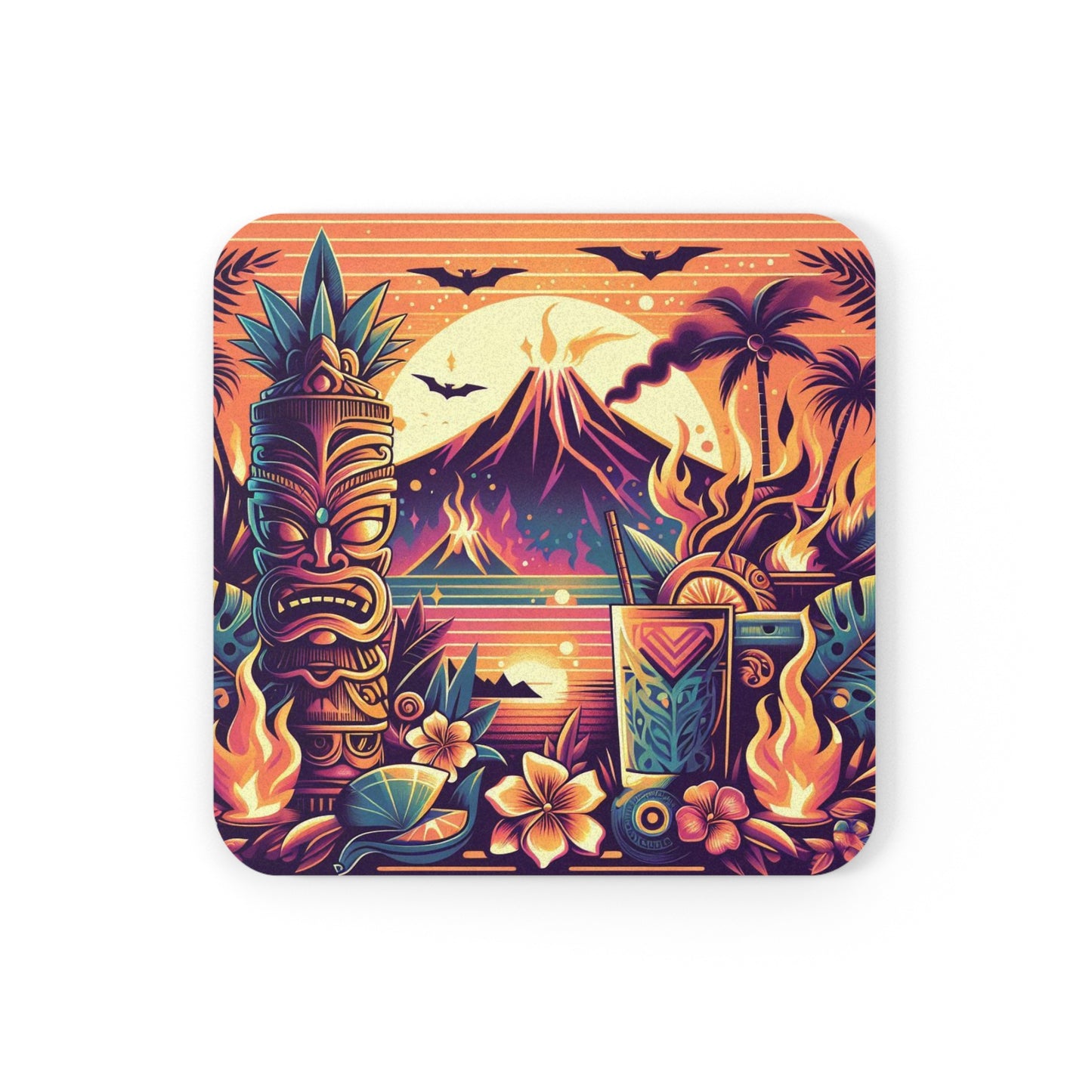 Tiki Coaster Cork Back