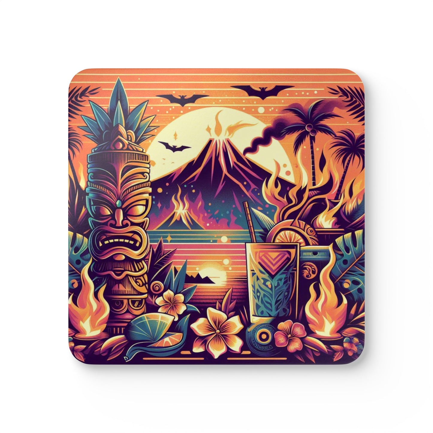 Tiki Corkwood Coaster Set