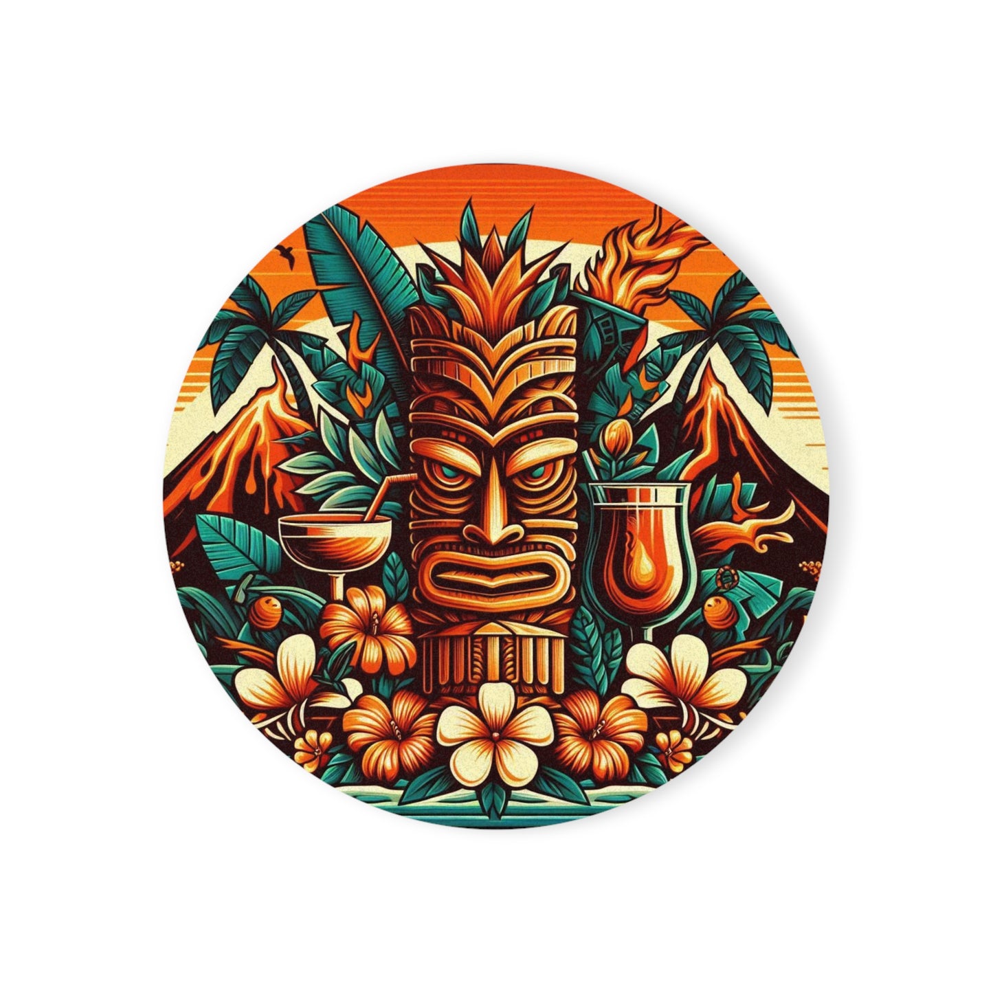 Tiki Coaster Cork Back