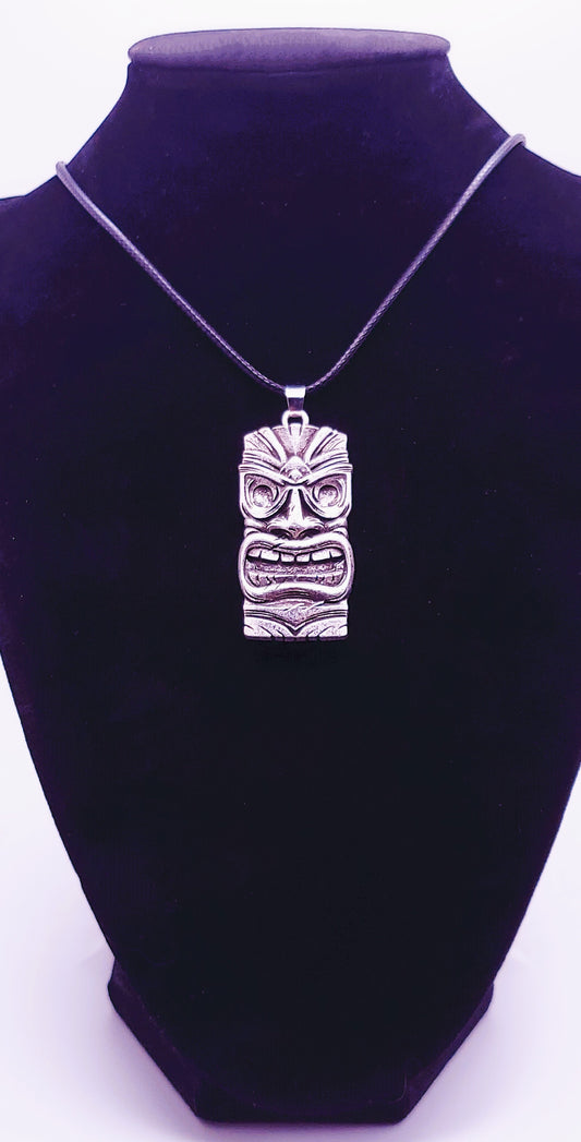 Classic Tiki Mask Pendant Necklace